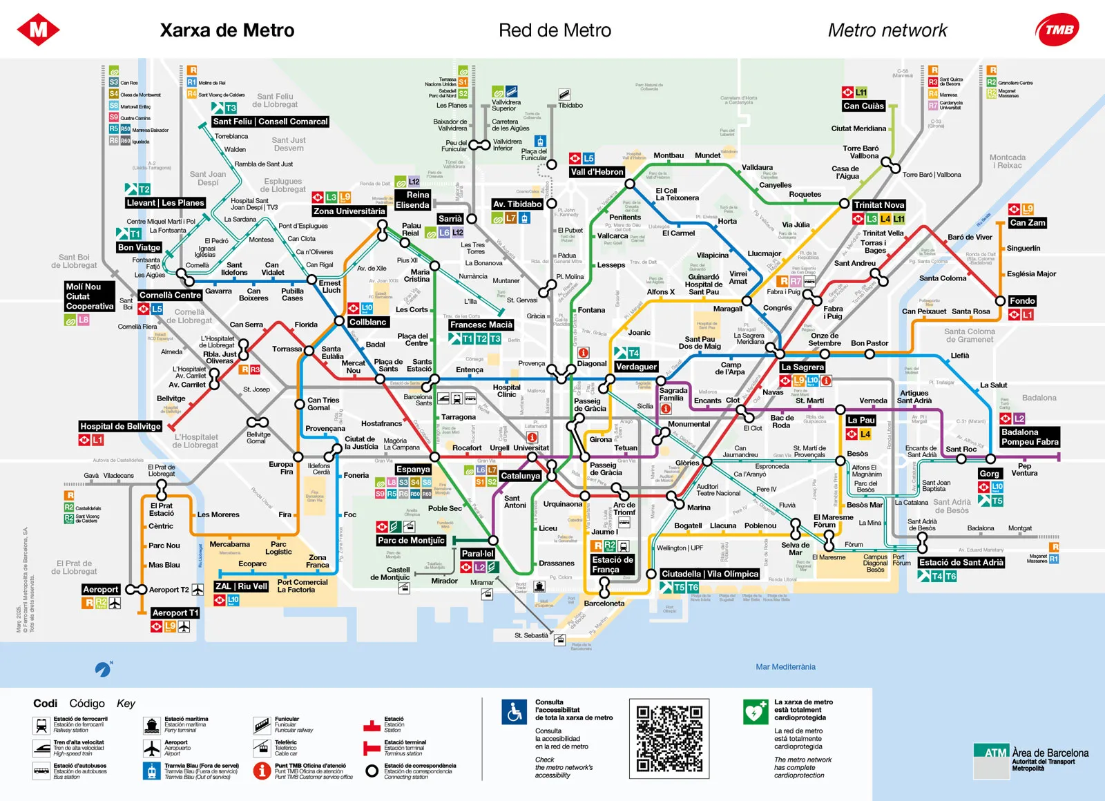 Metro map in Barcelona