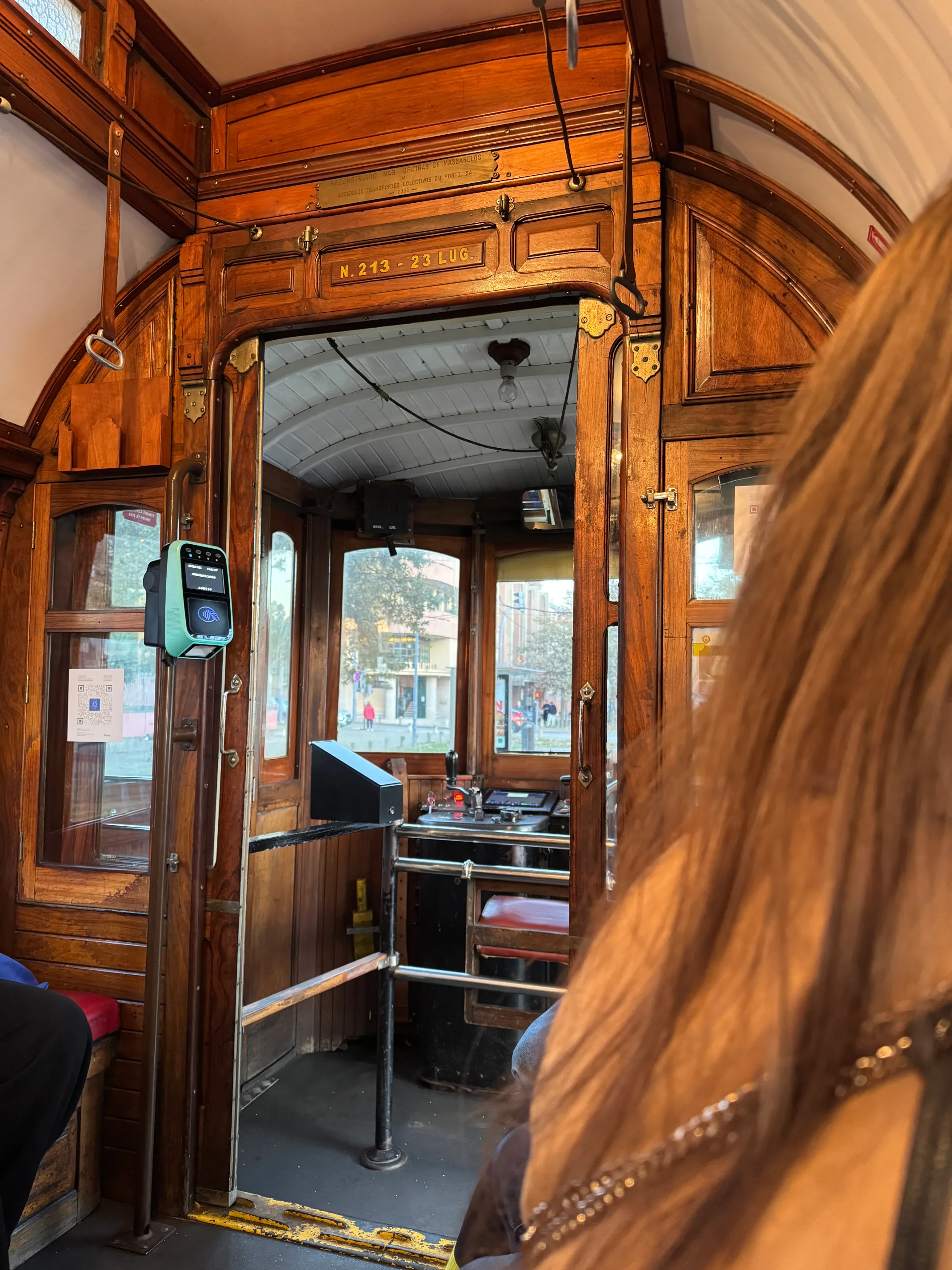 Interior of historic tram