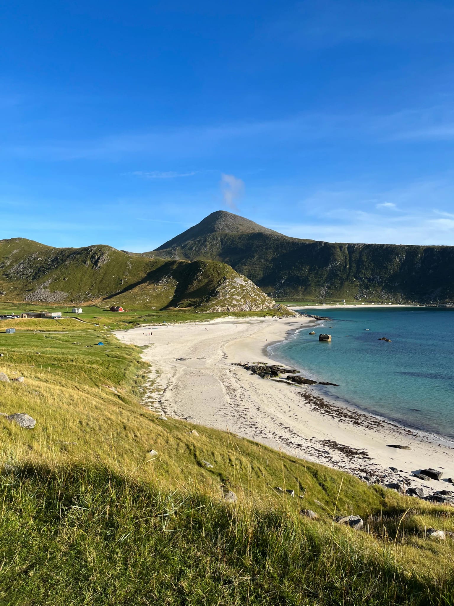 View of Haukland and Vik beaches