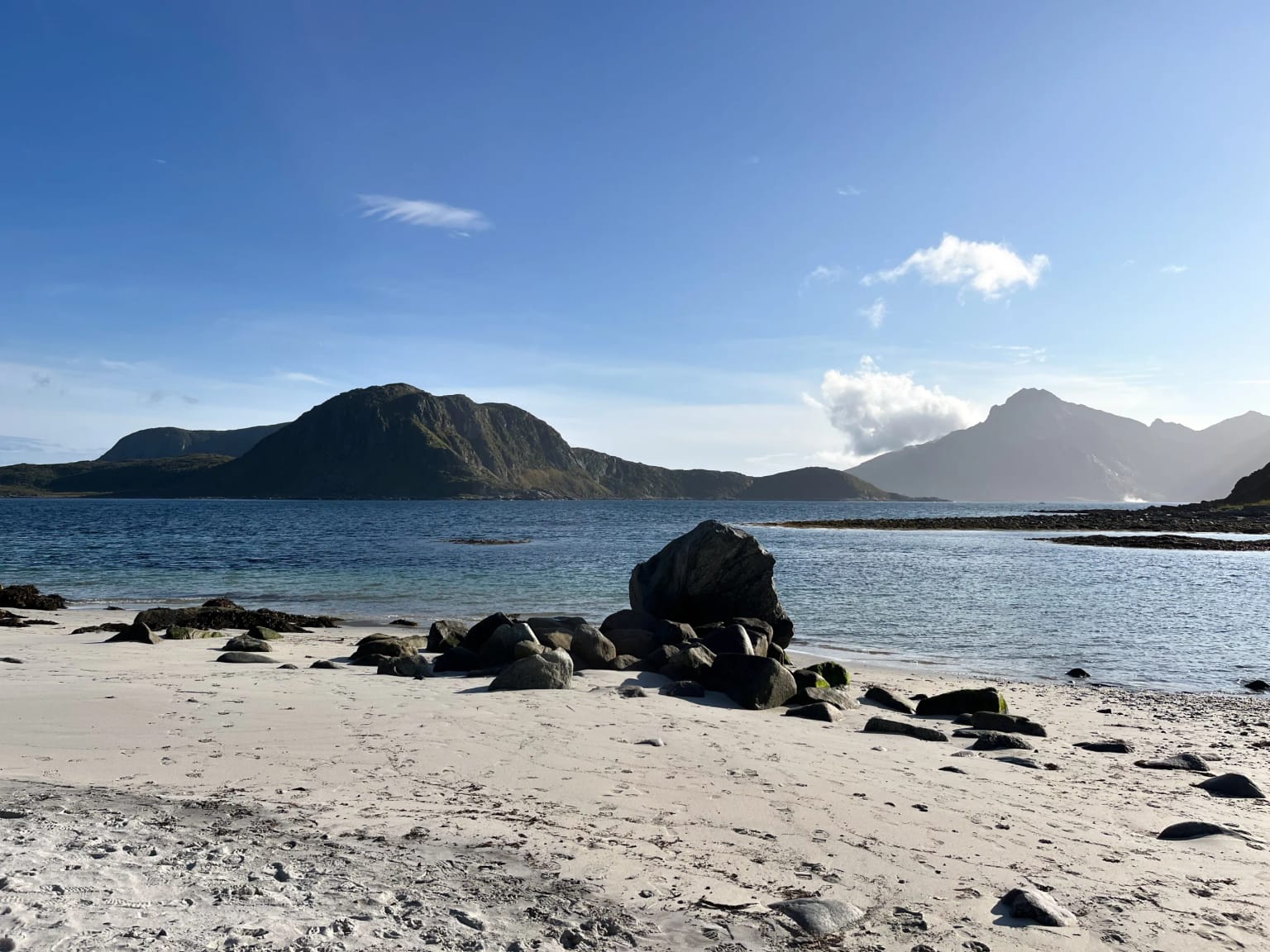 Small beach along the path