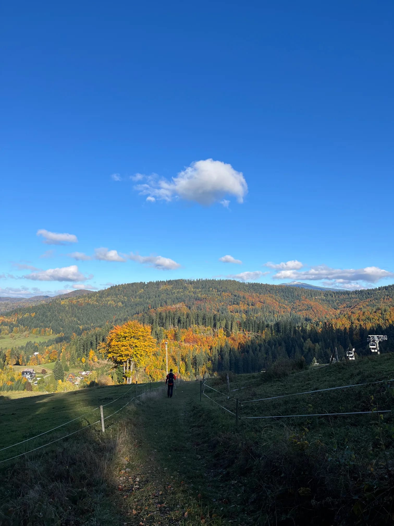 Fragment prowadzący stokiem