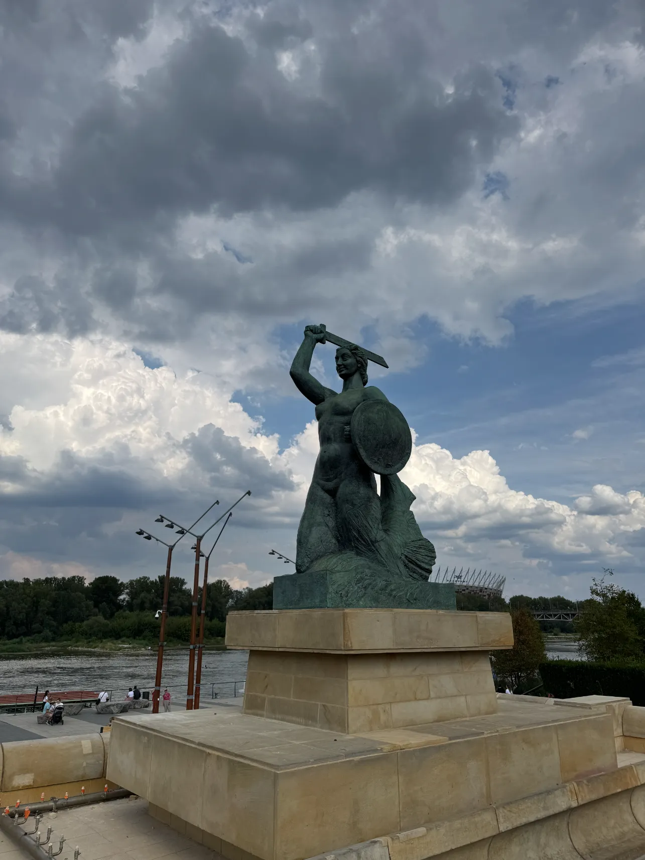 Warsaw Mermaid statue on Vistula Boulevards