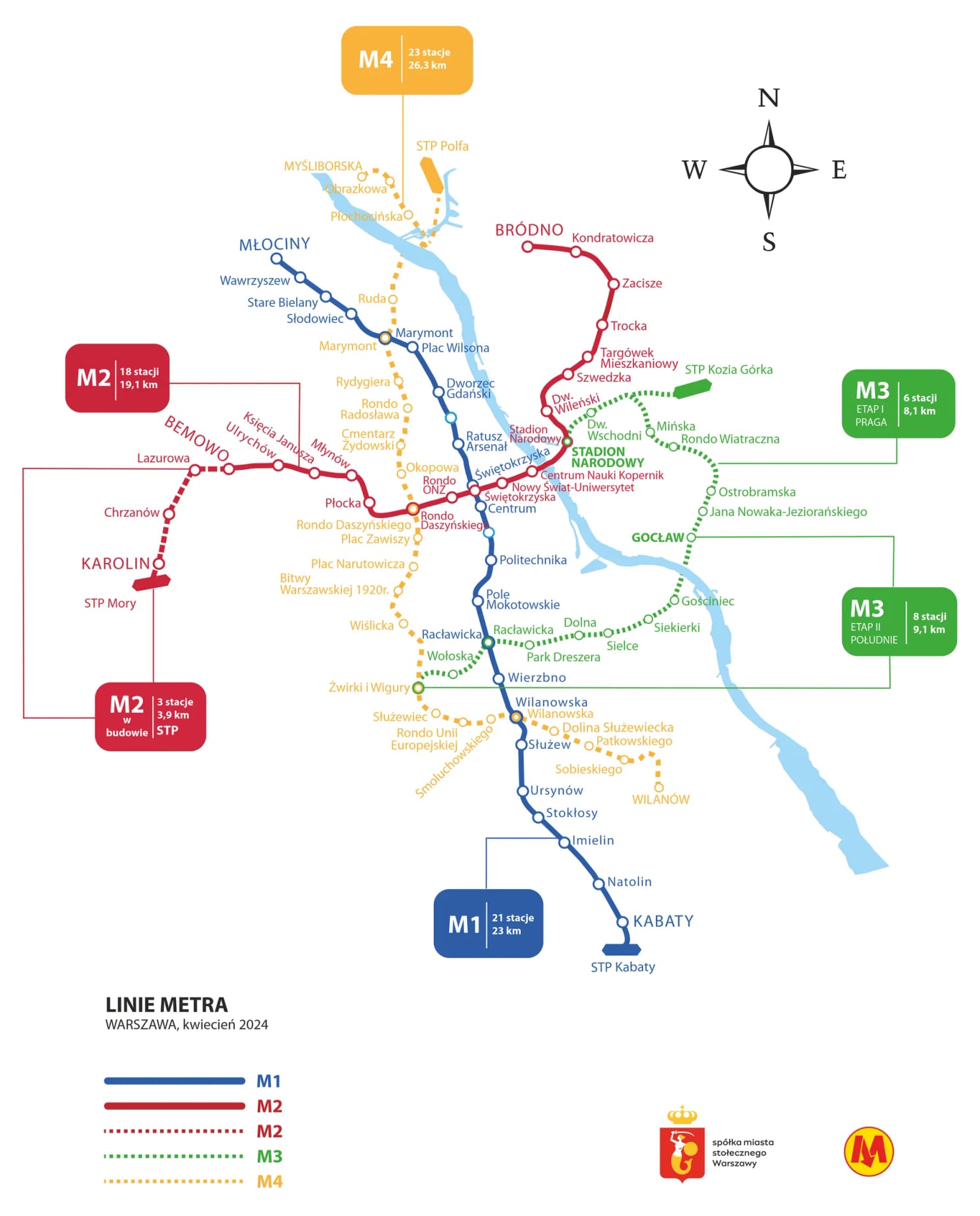 Warsaw metro map